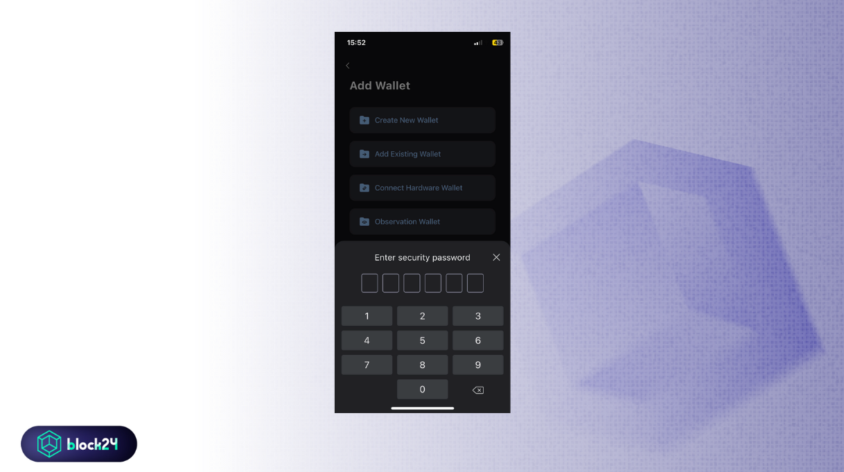 Nhập password gồm 6 chữ số