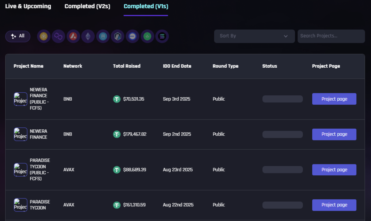 Giao diện Website Seedify Launchpad