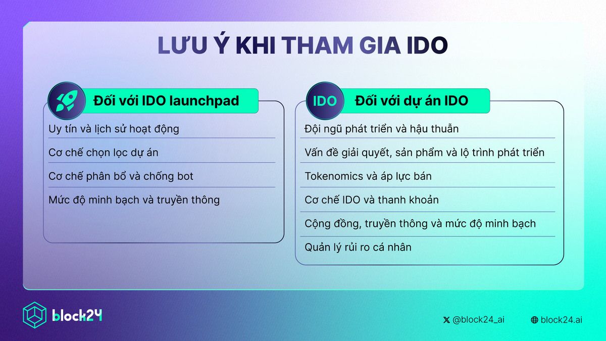 Lưu ý khi tham gia IDO