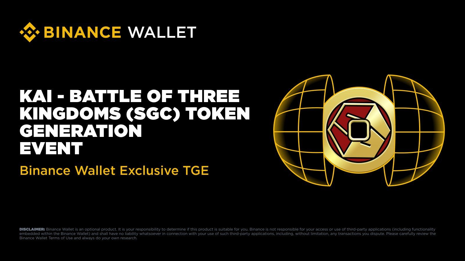 Binance Wallet khởi động đợt IDO số 23: Battle of Three Kingdoms ($KAI)
