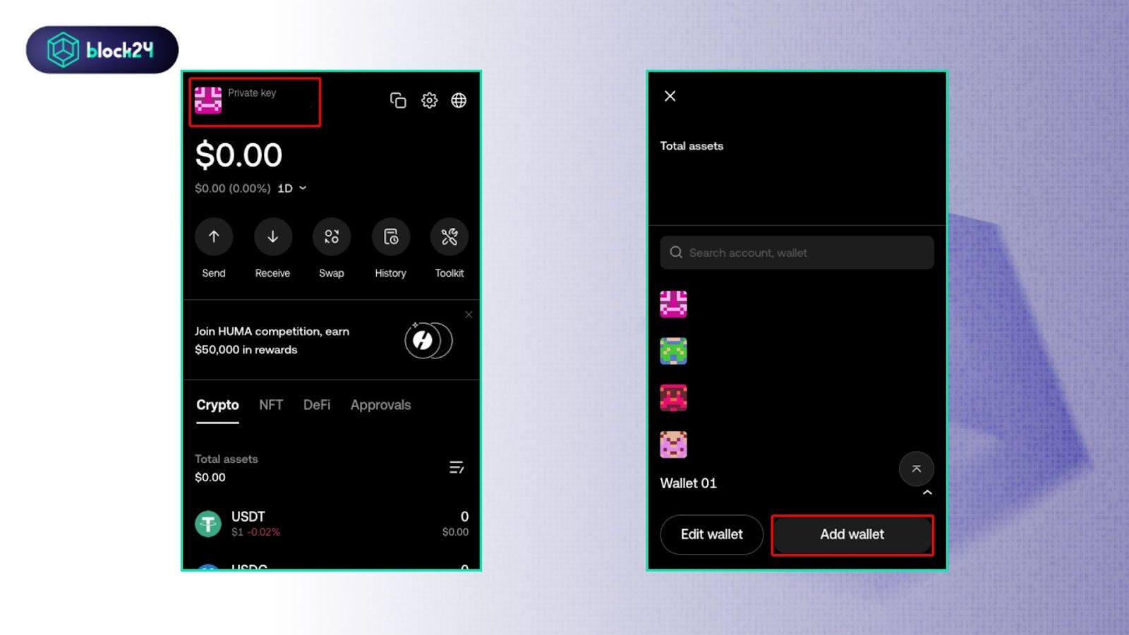 Add Seed Phrase/Private Key từ Phantom vào OKX