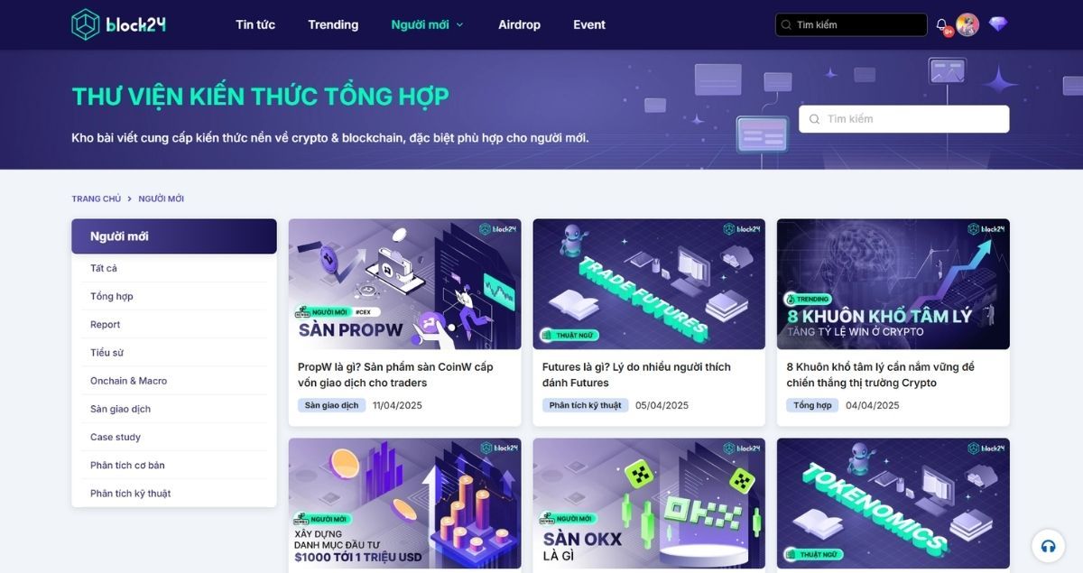 Khu vực người mới giúp bạn dễ dàng bắt đầu với Crypto
