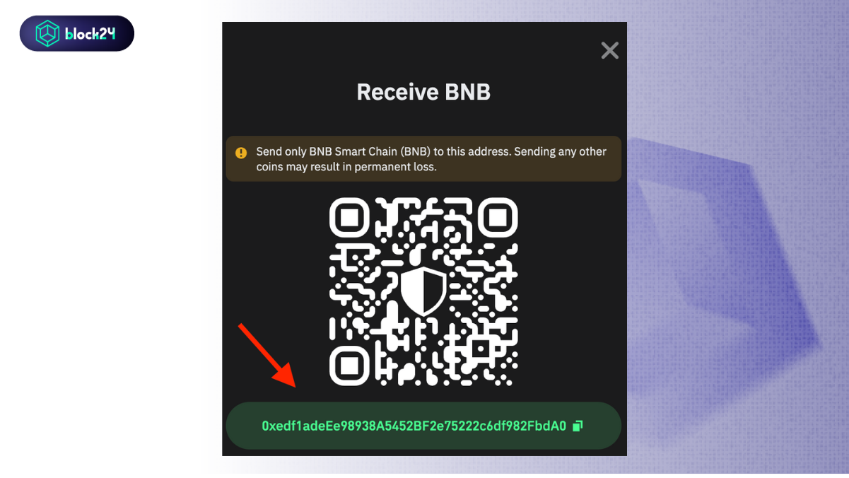 Copy địa chỉ ví BEP20