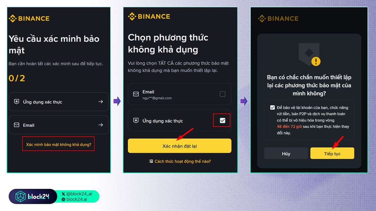 Các bước khôi phục tài khoản Binance khi mất 2FA