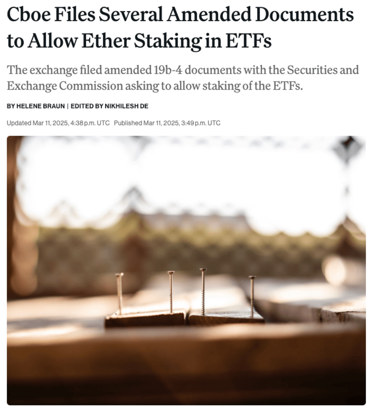Quỹ ETF Ethereum nộp yêu cầu bổ sung staking ETH