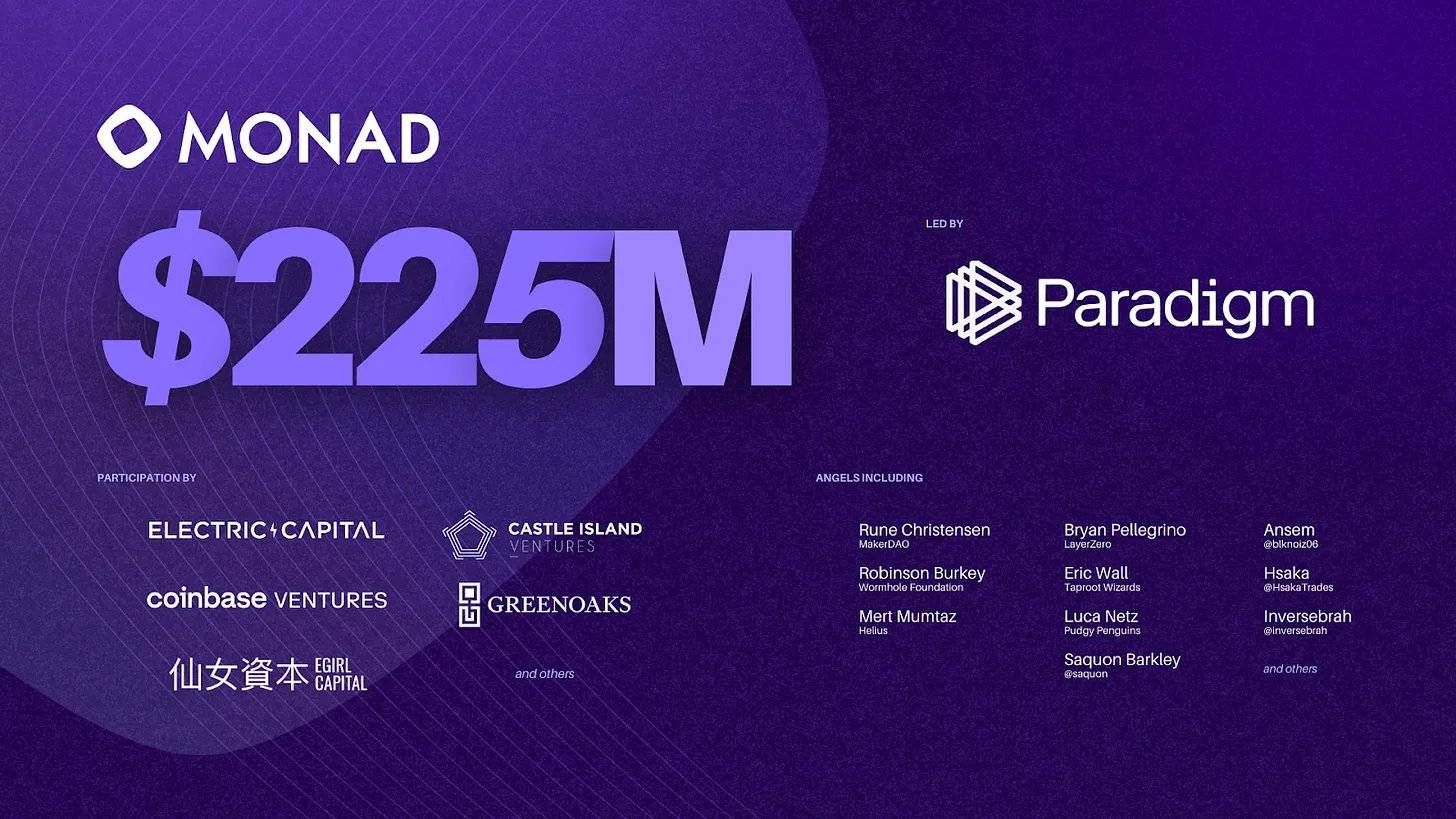 Monad từng huy động được 225 triệu USD từ Paradigm và Coinbase Ventures