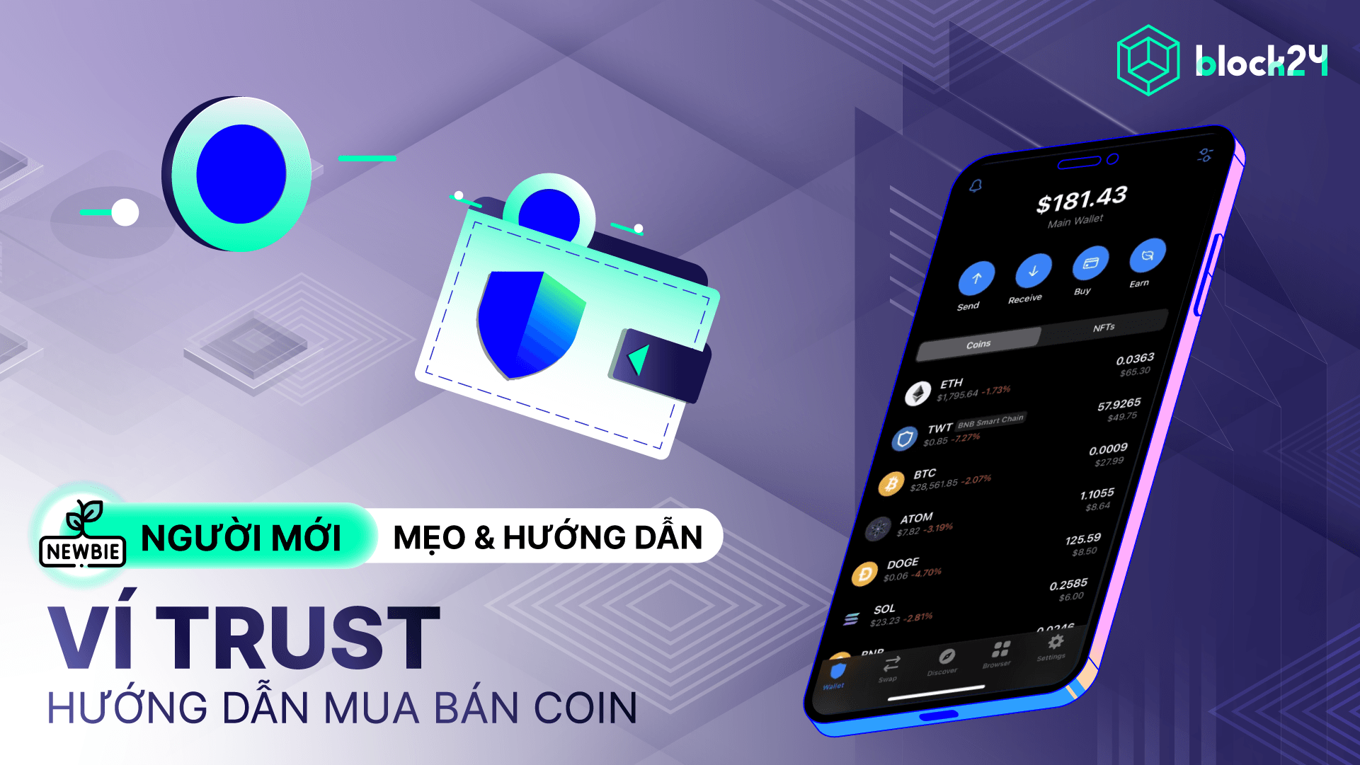 Hướng dẫn cách mua bán coin/token trên ví Trust