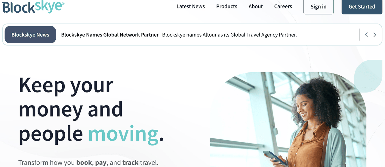Giao diện website của công ty Blockskye