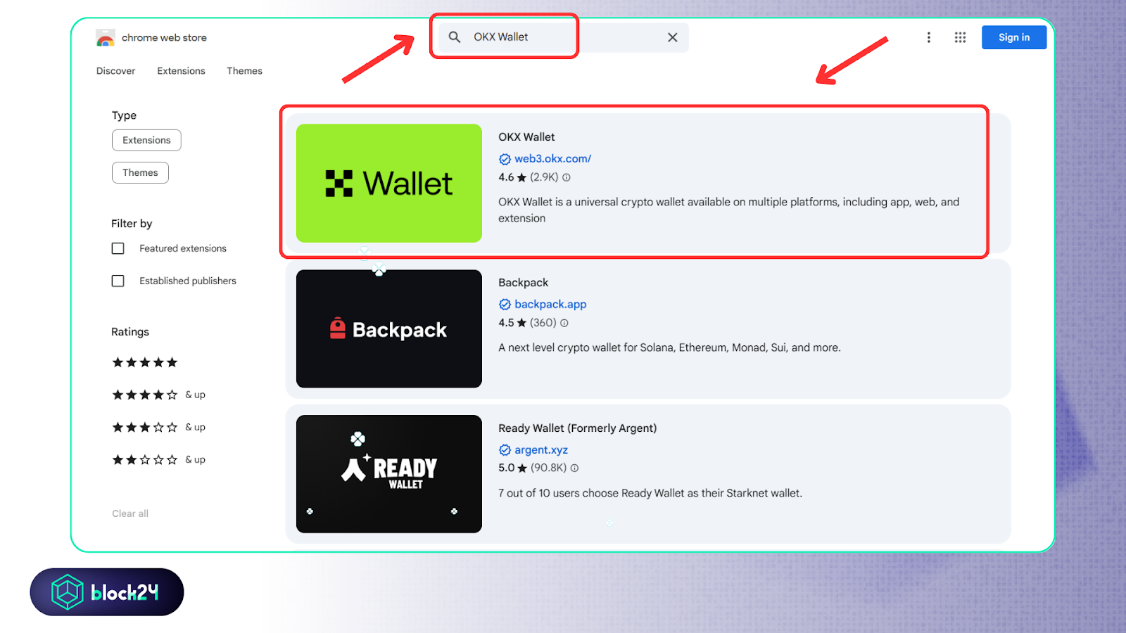 Tải OKX Wallet trên Chrome Web Store
