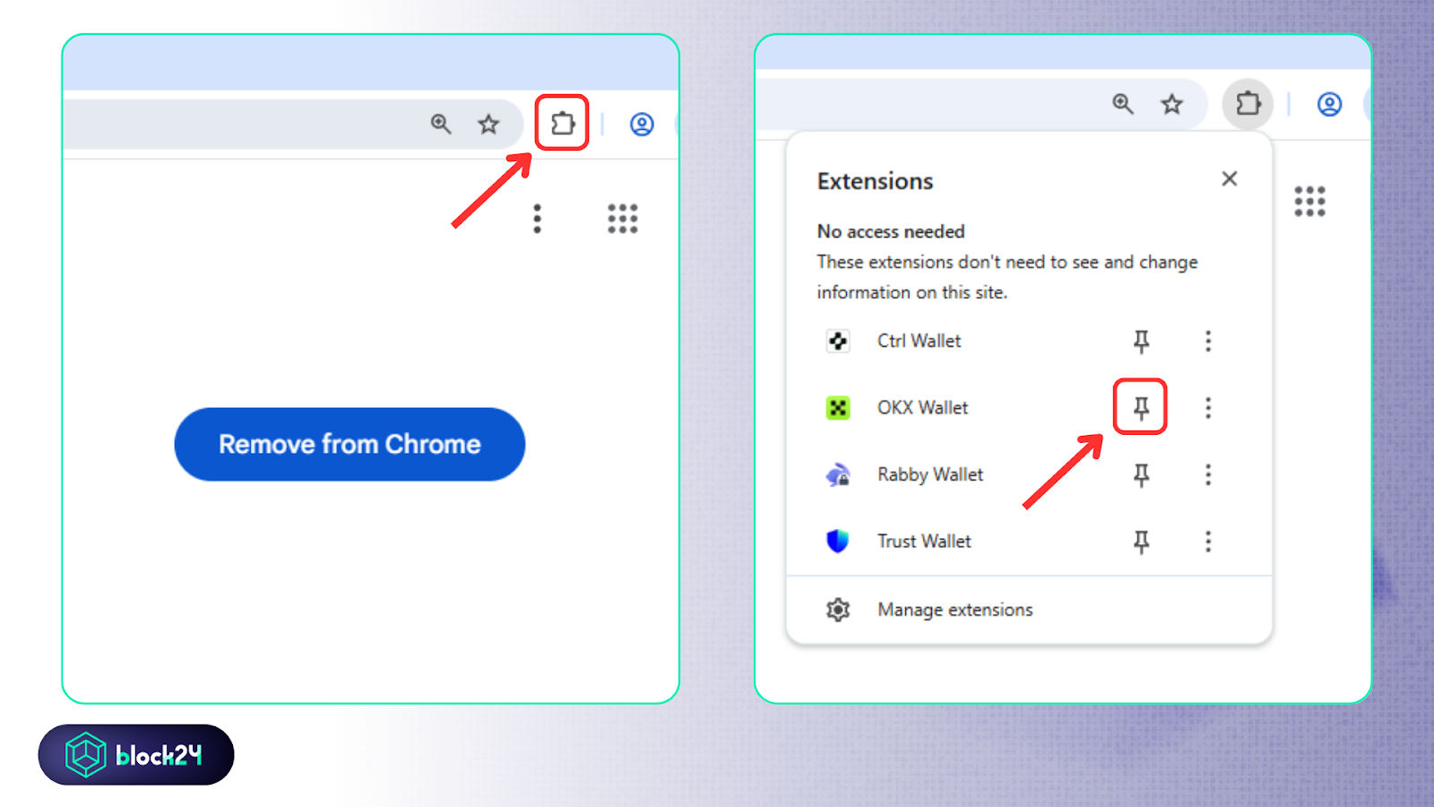 Pin OKX Wallet trên Chrome