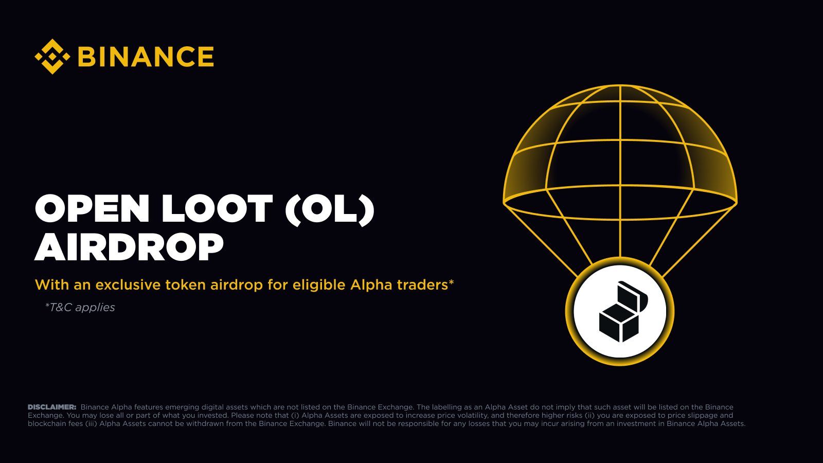Binance Alpha sẽ airdrop token OL (Open Loot) vào ngày 8/6/2025!