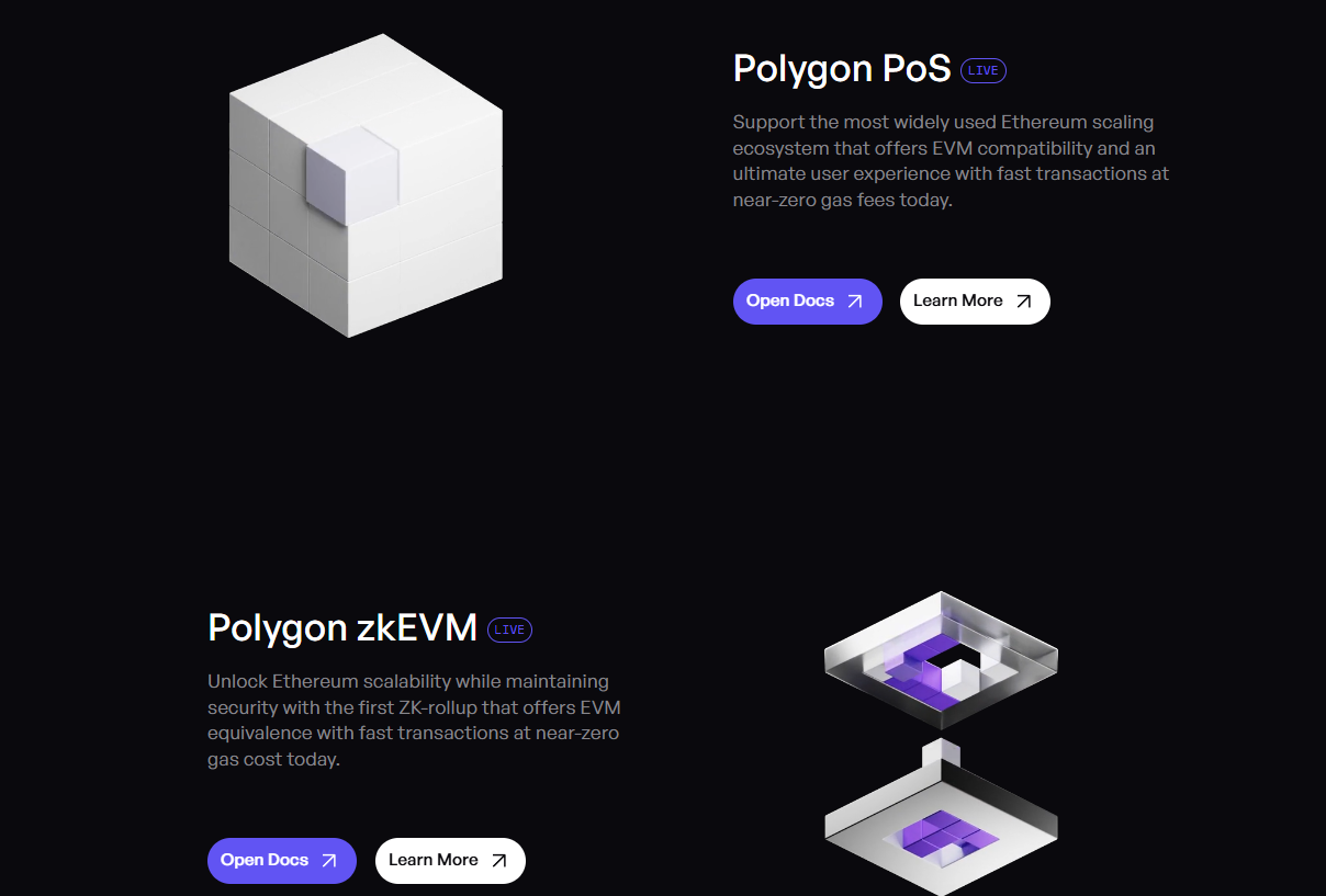 Polygon có 2 sidechain là Polygon PoS và Polygon zkEVM