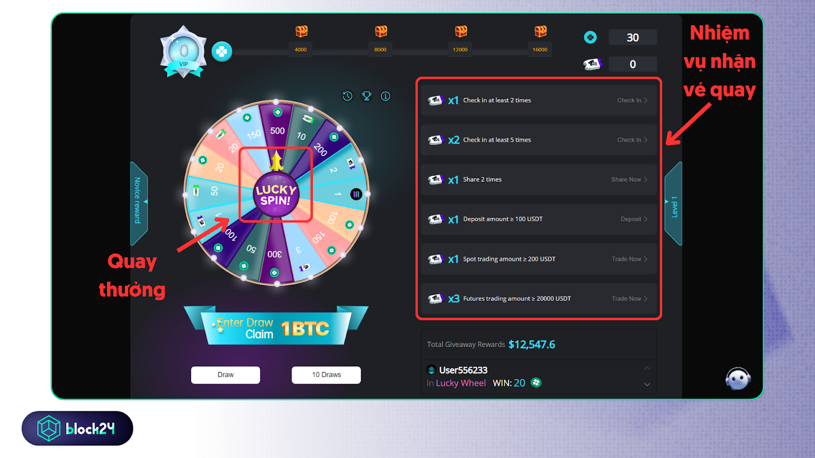 Spin to win 1 BTC