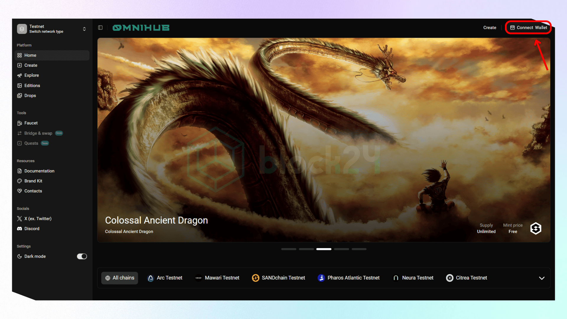 Kết nối ví với OmniHub