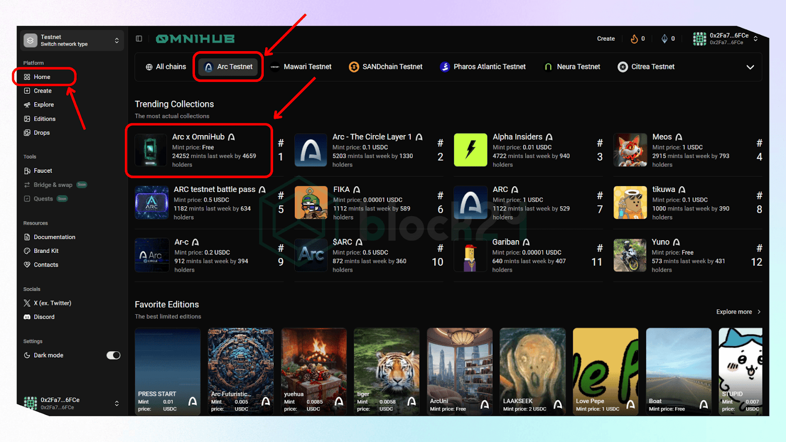 Mint NFT của nhà sáng tạo khác trên OmniHub
