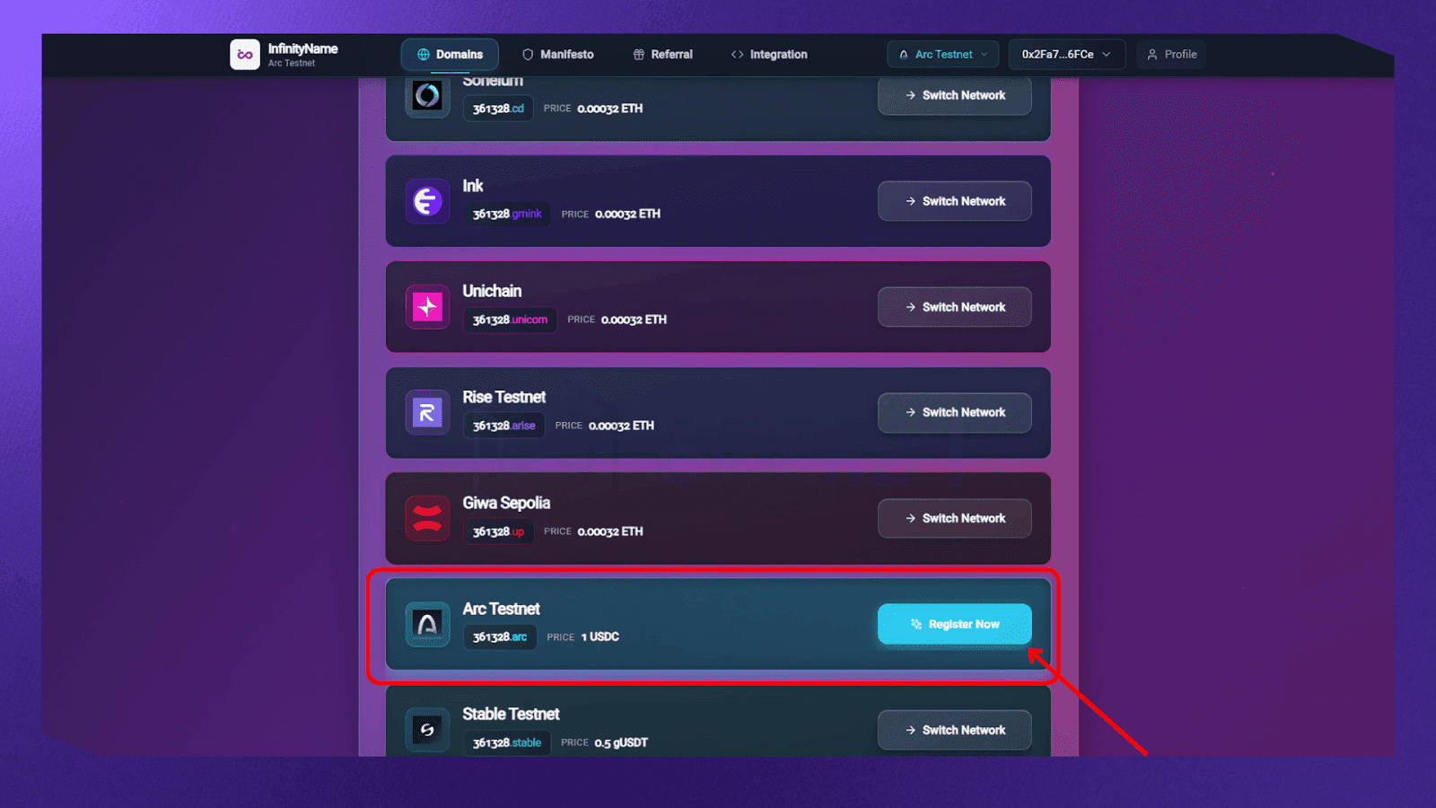 Đăng ký tên miền .arc