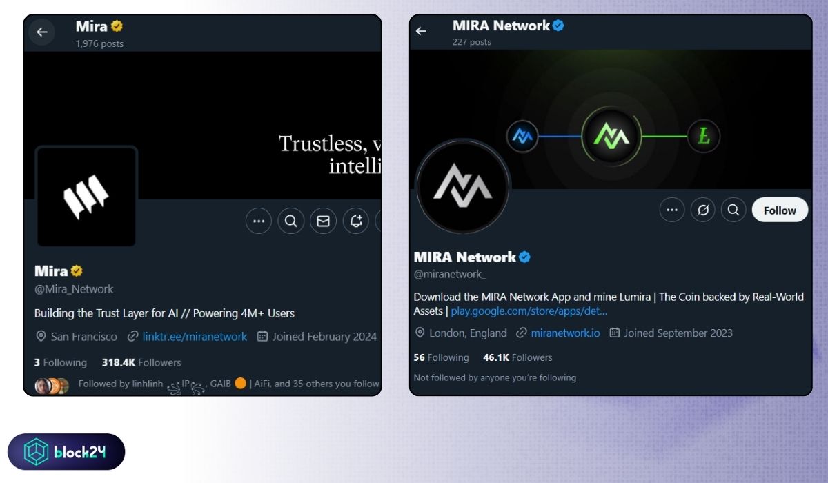 Phân biệt Mira và MIRA Network