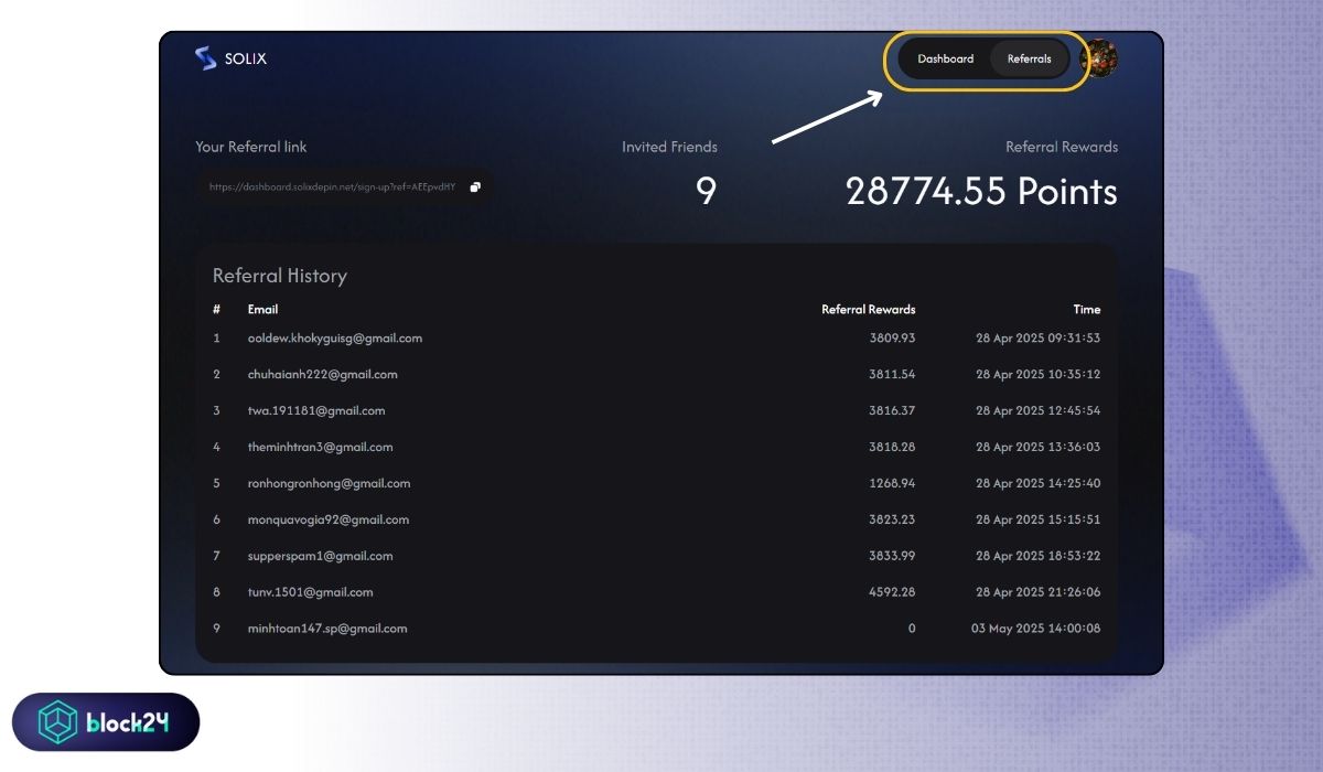Kiểm tra số ref trong Dashboard
