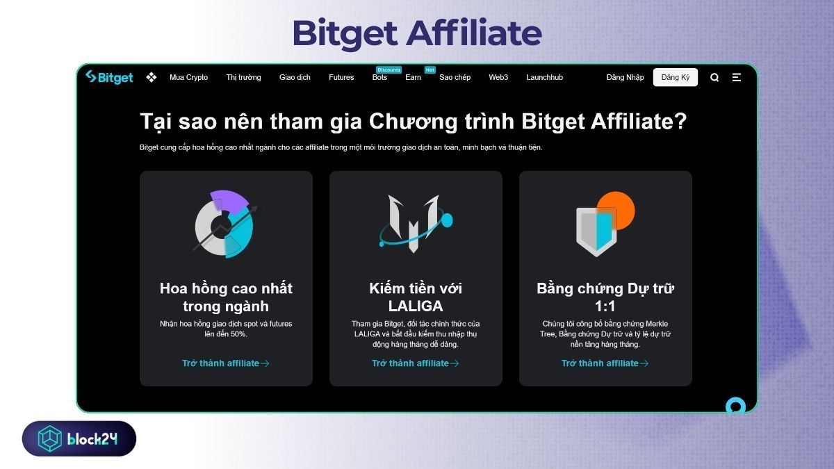Những lợi ích khi tham gia Bitget Affiliate