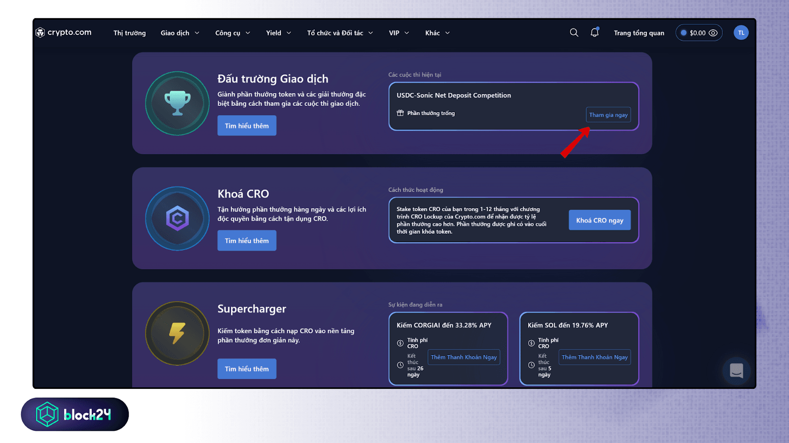Click Tham gia ngay tại USDC - Sonic Net Deposit Competition