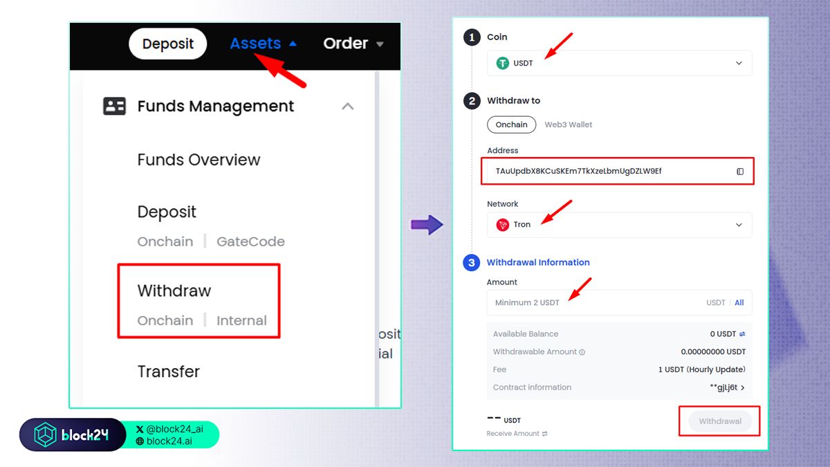 Các bước rút tiền