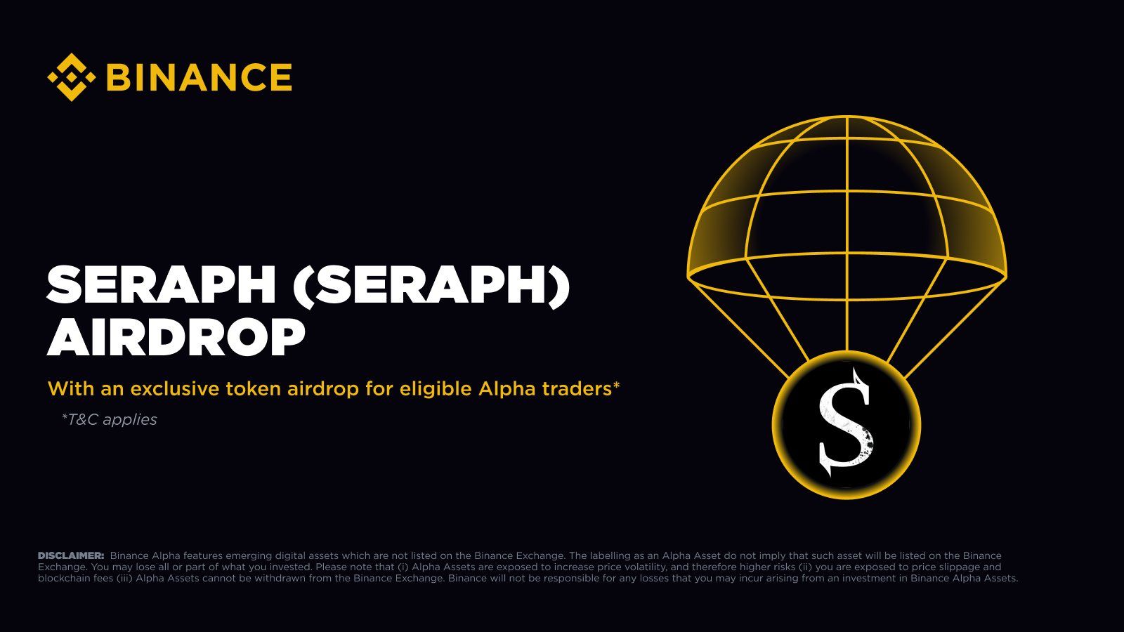 Binance Alpha airdrop SERAPH cho người dùng ít điểm Alpha