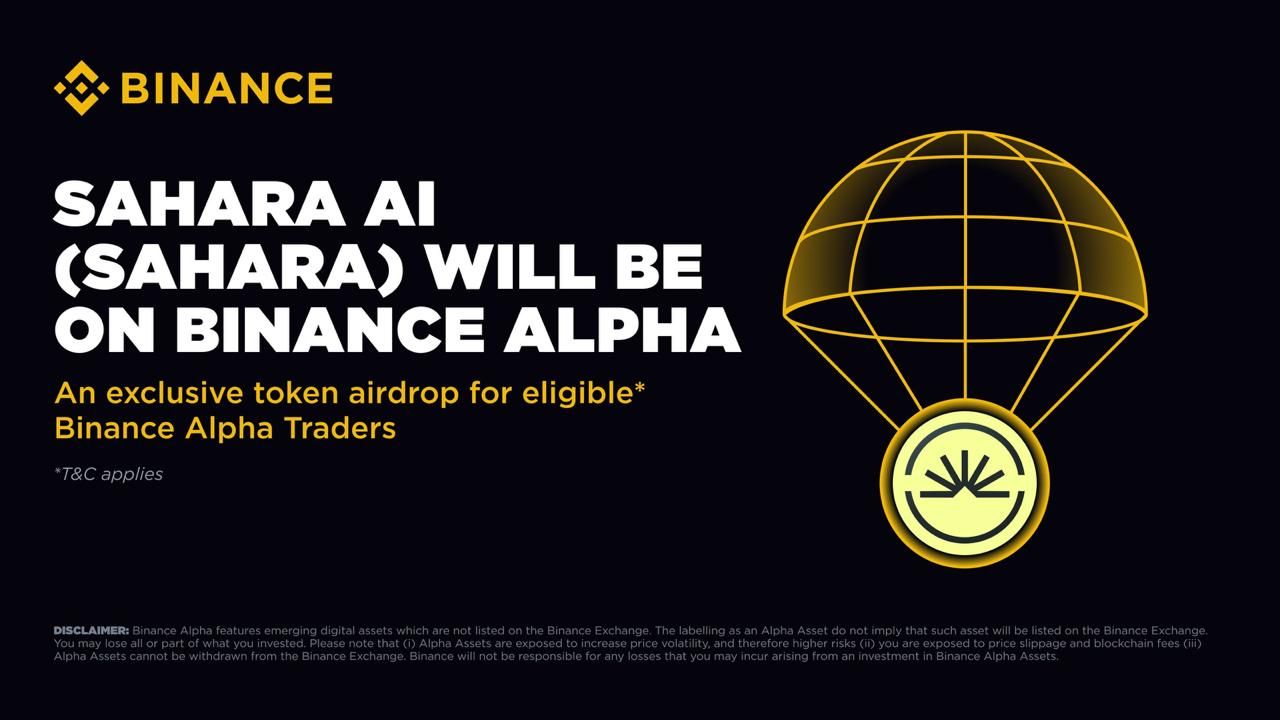 Binance Alpha sẽ airdrop token SAHARA vào ngày 26/6/2025!