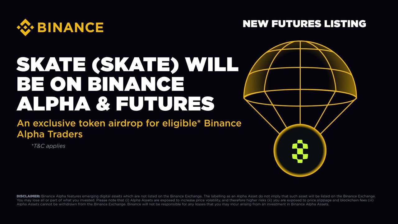 Binance Alpha và Futures sẽ niêm yết SKATE vào ngày 9/6/2025!