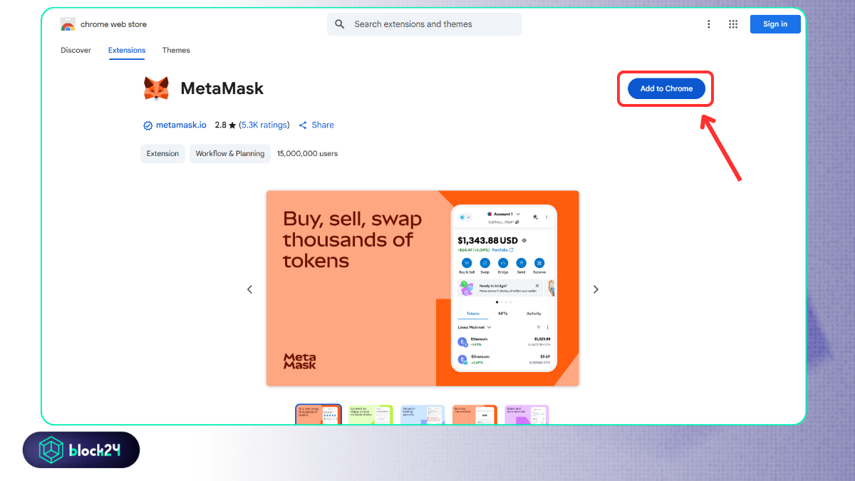 Cài đặt ví Metamask vào trình duyệt