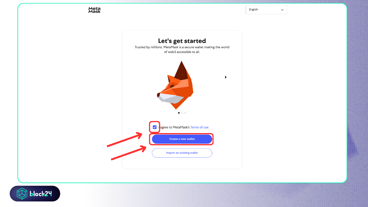 Đồng ý điều khoản của Metamask