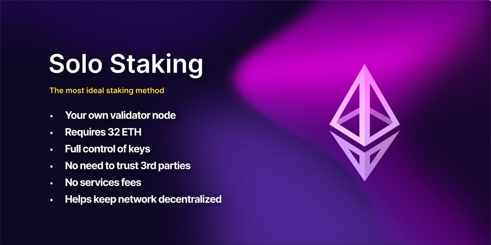 Các đặc điểm của Solo Staking