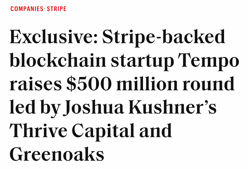 Startup blockchain Tempo huy động thành công 500 triệu USD từ Thrive Capital và Greenoaks - nguồn: Ventureburn