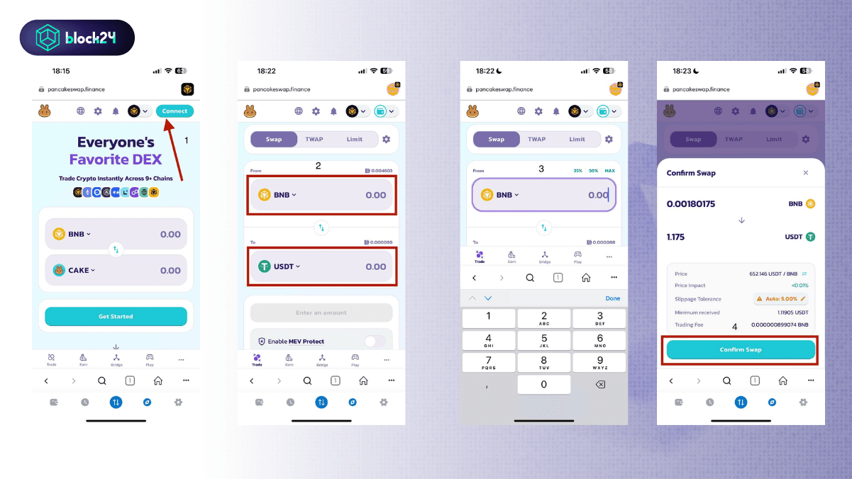 Cách swap token trên Mobile