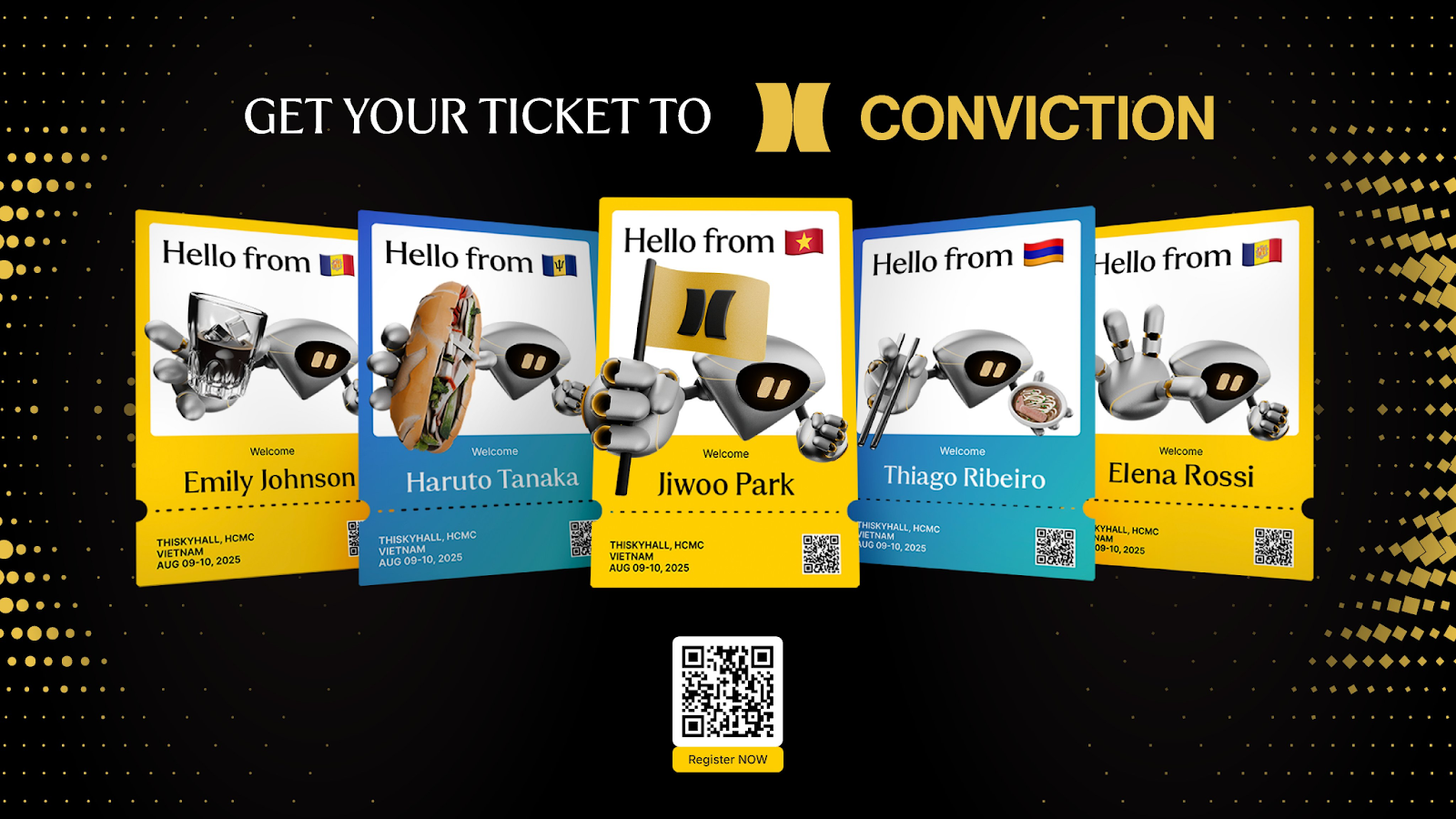 Vé tham gia Conviction và QR Code đăng ký