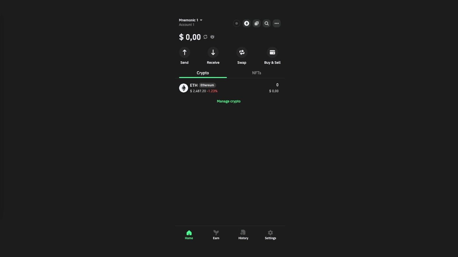 Giao diện ví Trust Wallet