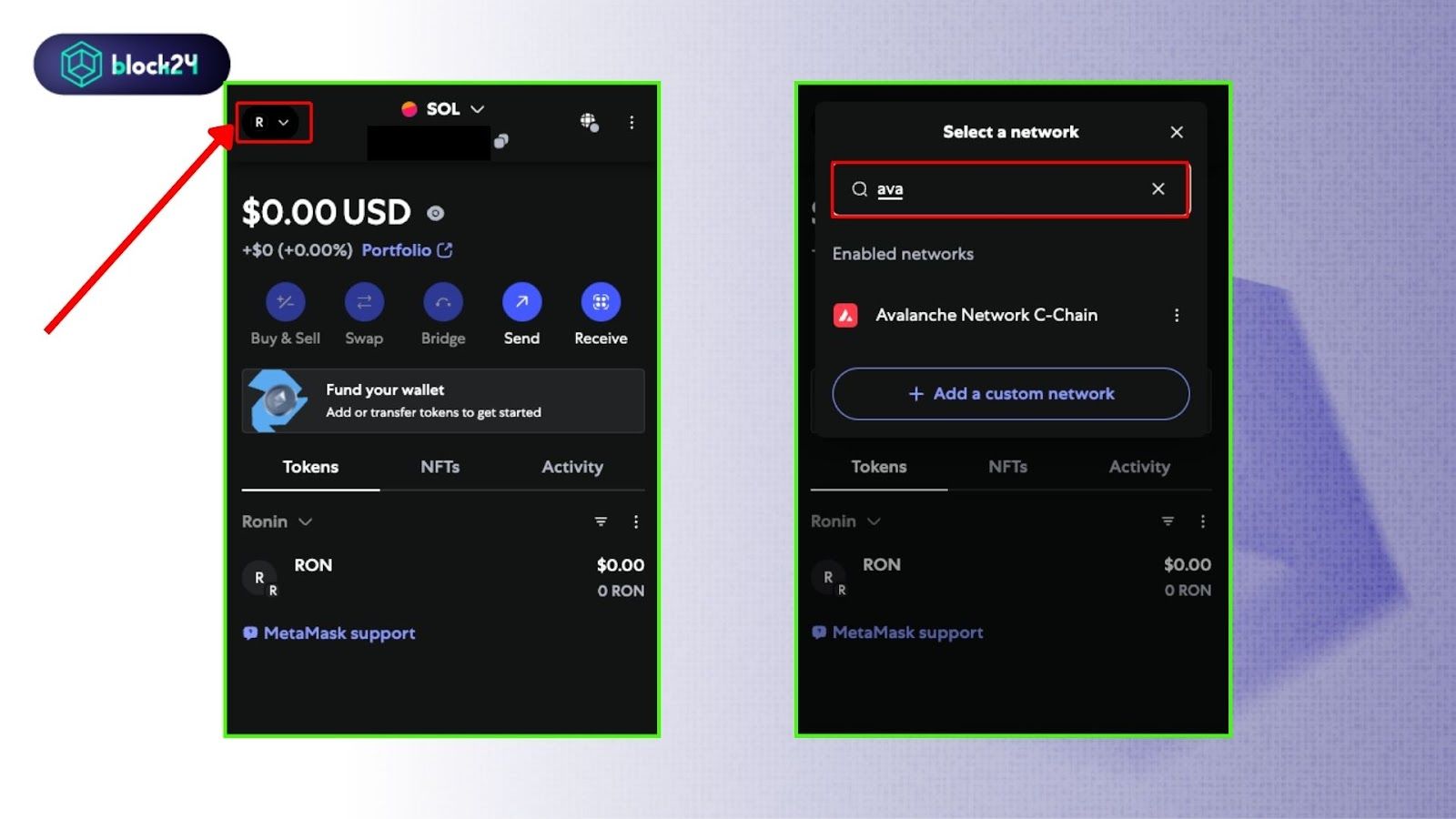 Thêm mạng Avalanche trực tiếp vào MetaMask