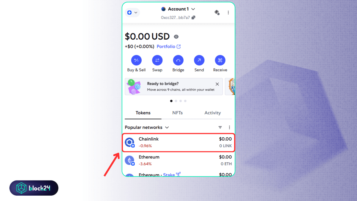 Thêm thành công LINK mạng Base vào ví Metamask