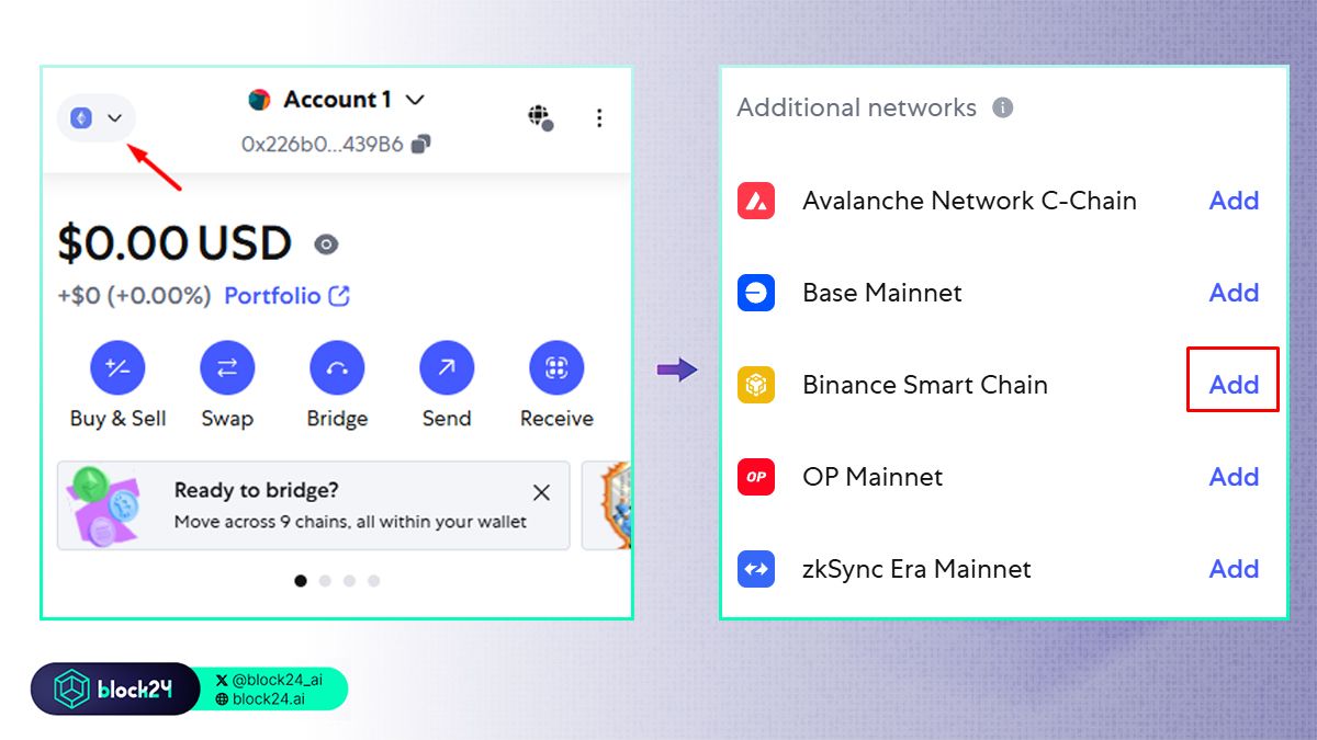 Thêm trực tiếp BNB Smart Chain vào MetaMask