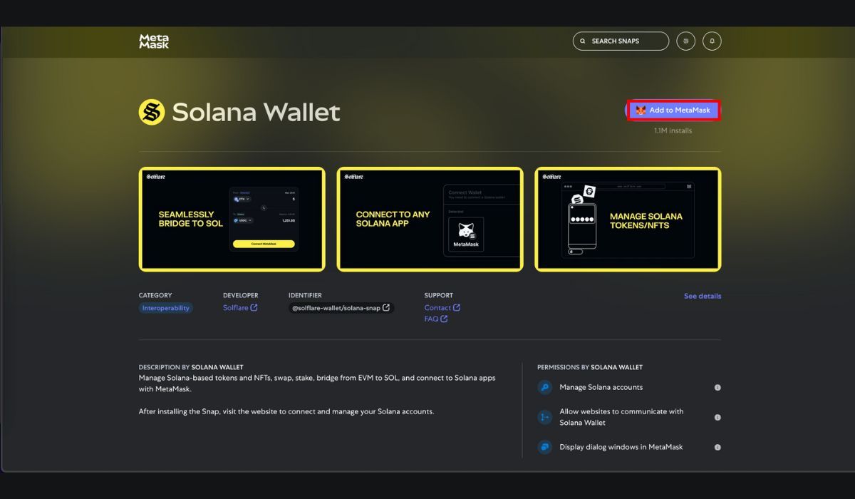 Add Solana to MetaMask