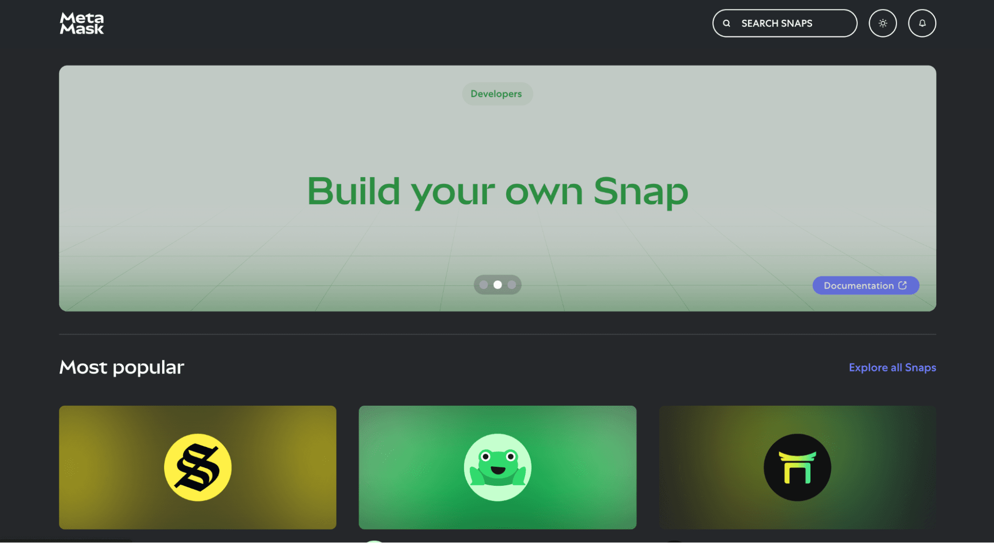 Giao diện MetaMask Snap Directory