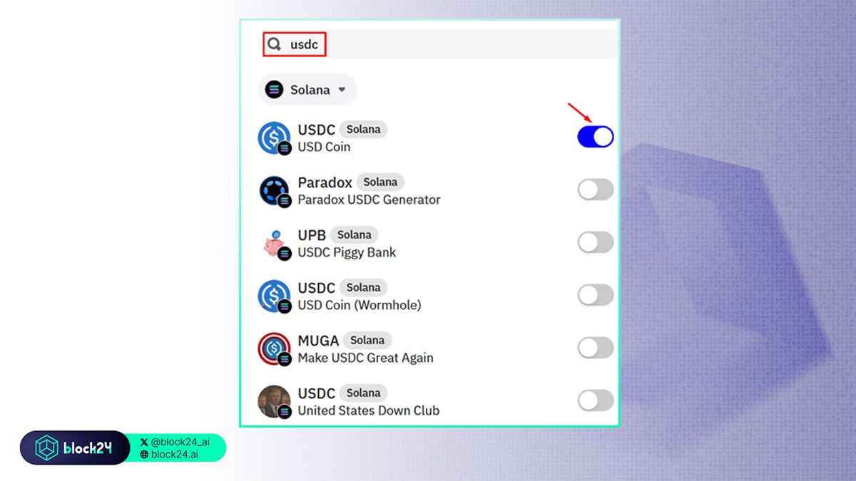 Tìm kiếm và thêm token vào ví Trust