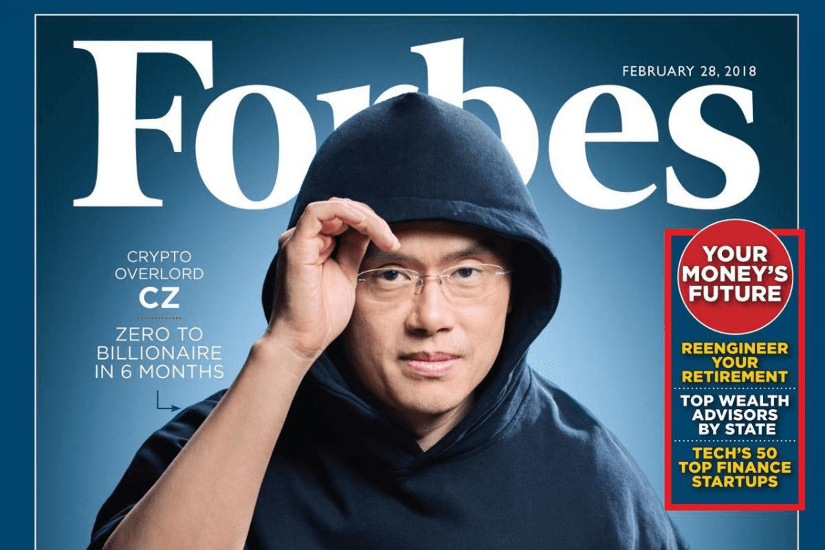 CZ trên trang nhất báo Forbes tháng 2/2018