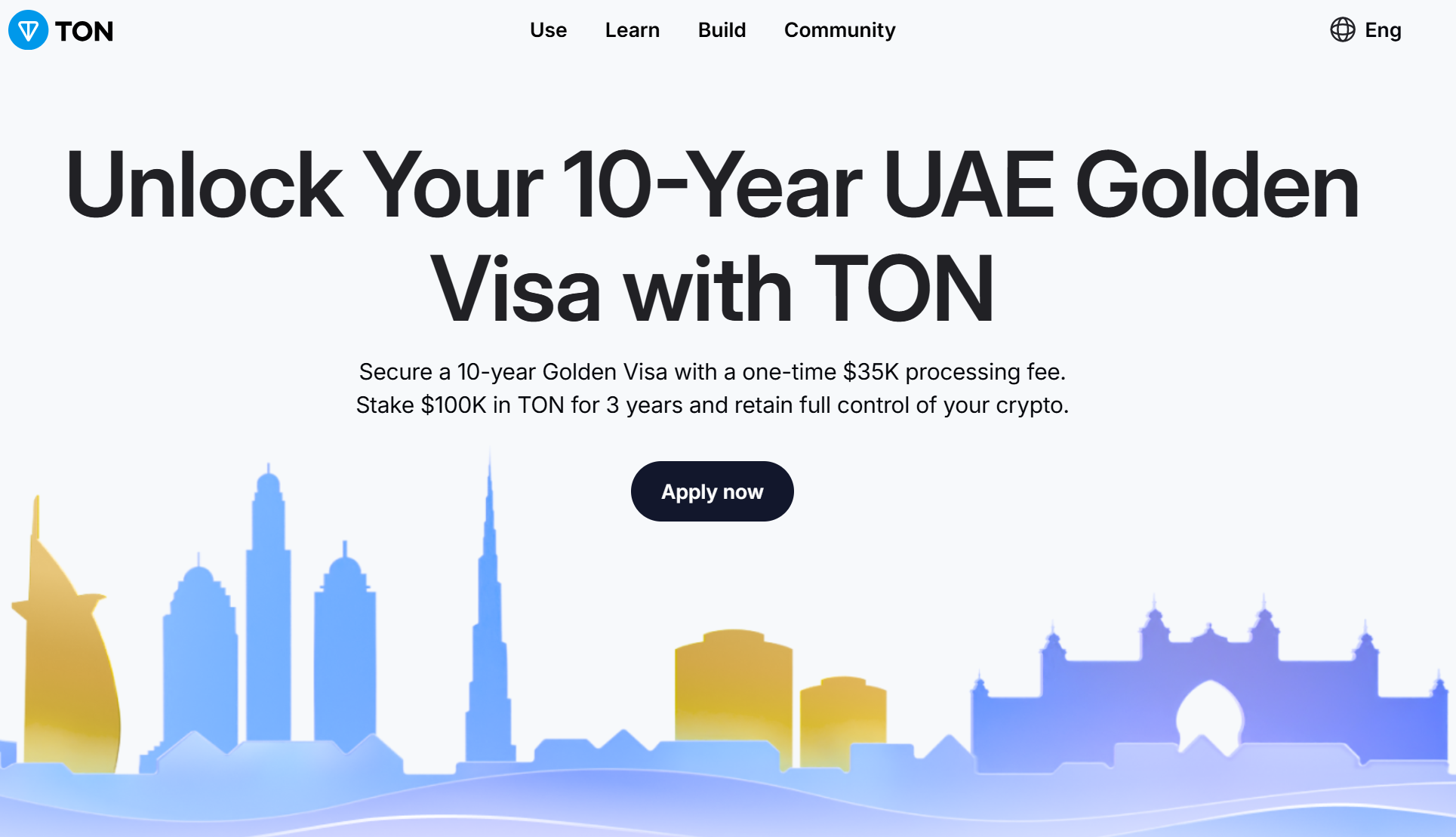 Ton công bố hợp tác với UAE để ra mắt Golden Visa dành cho các staker TON