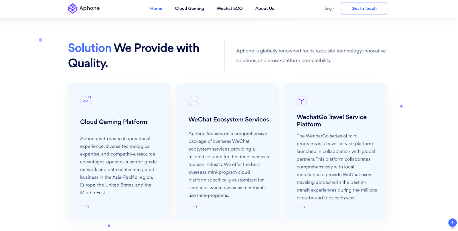 Các dịch vụ dự án APhone cung cấp