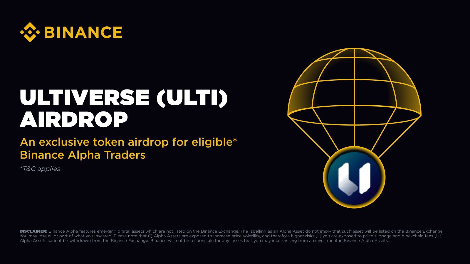 Binance sẽ airdrop ULTI (Ultiverse) mà không khấu trừ Alpha Points!