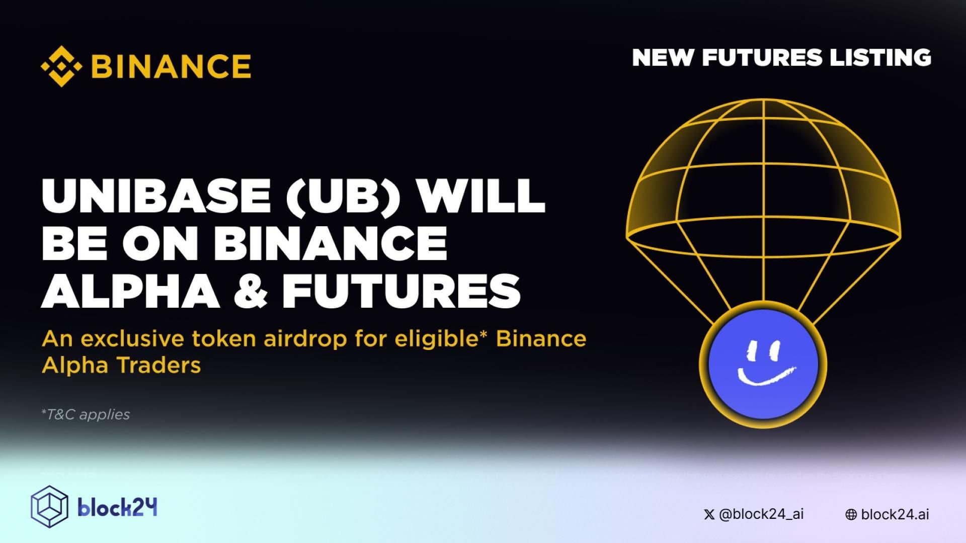 Binance Alpha và Futures sẽ niêm yết UB (Unibase) ngày 12/9/2025