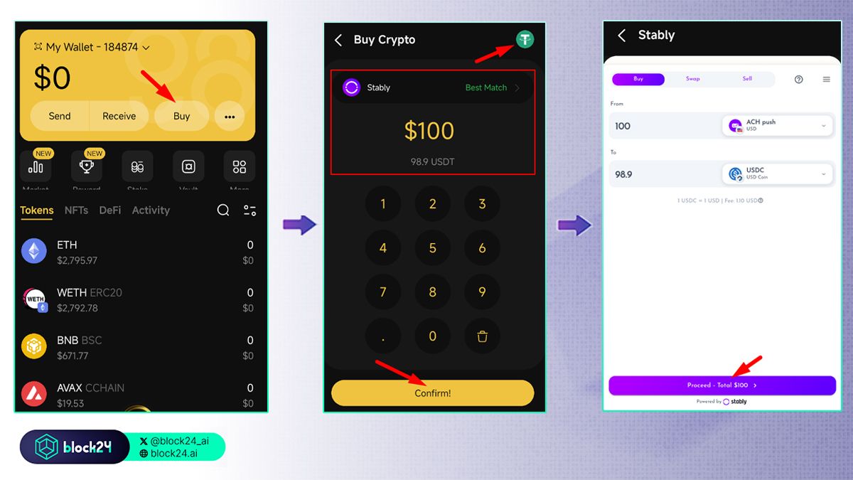 Các bước mua coin/token
