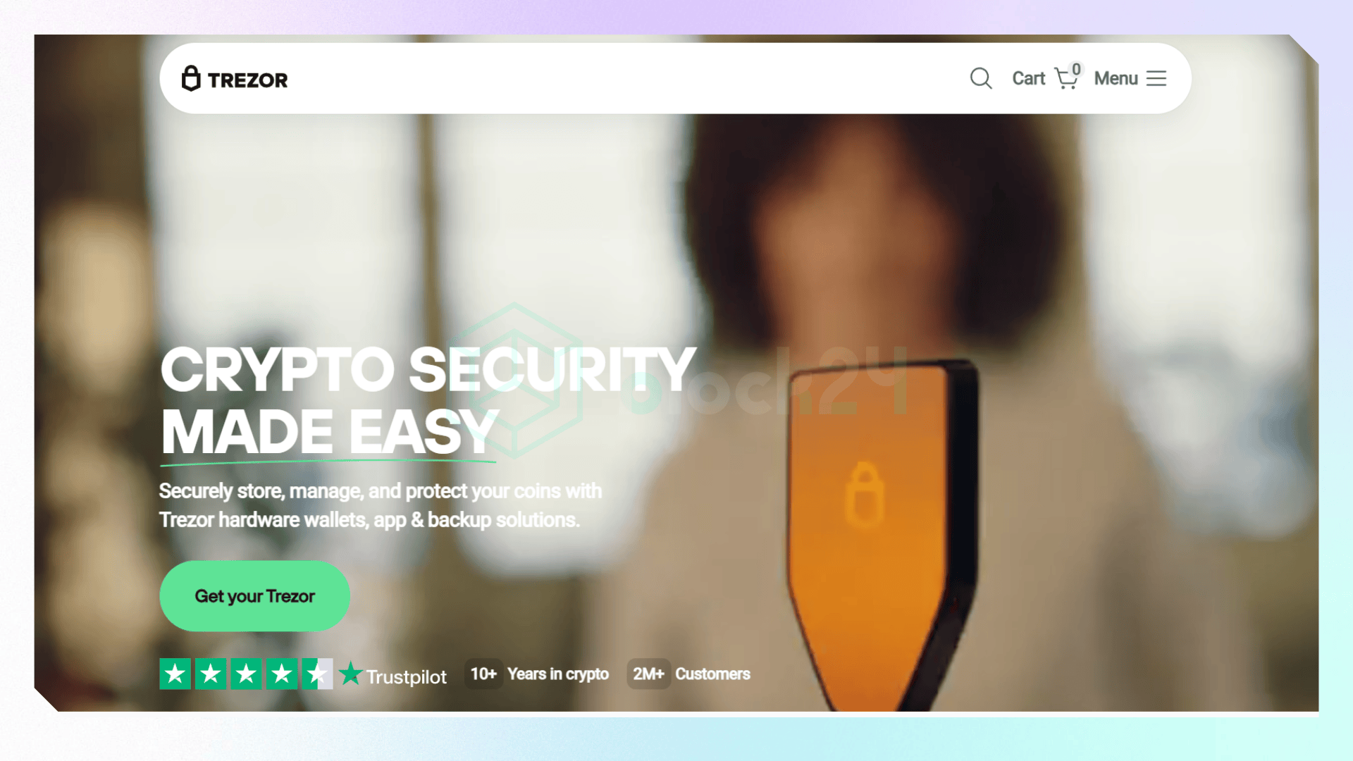Trang chủ của ví Trezor