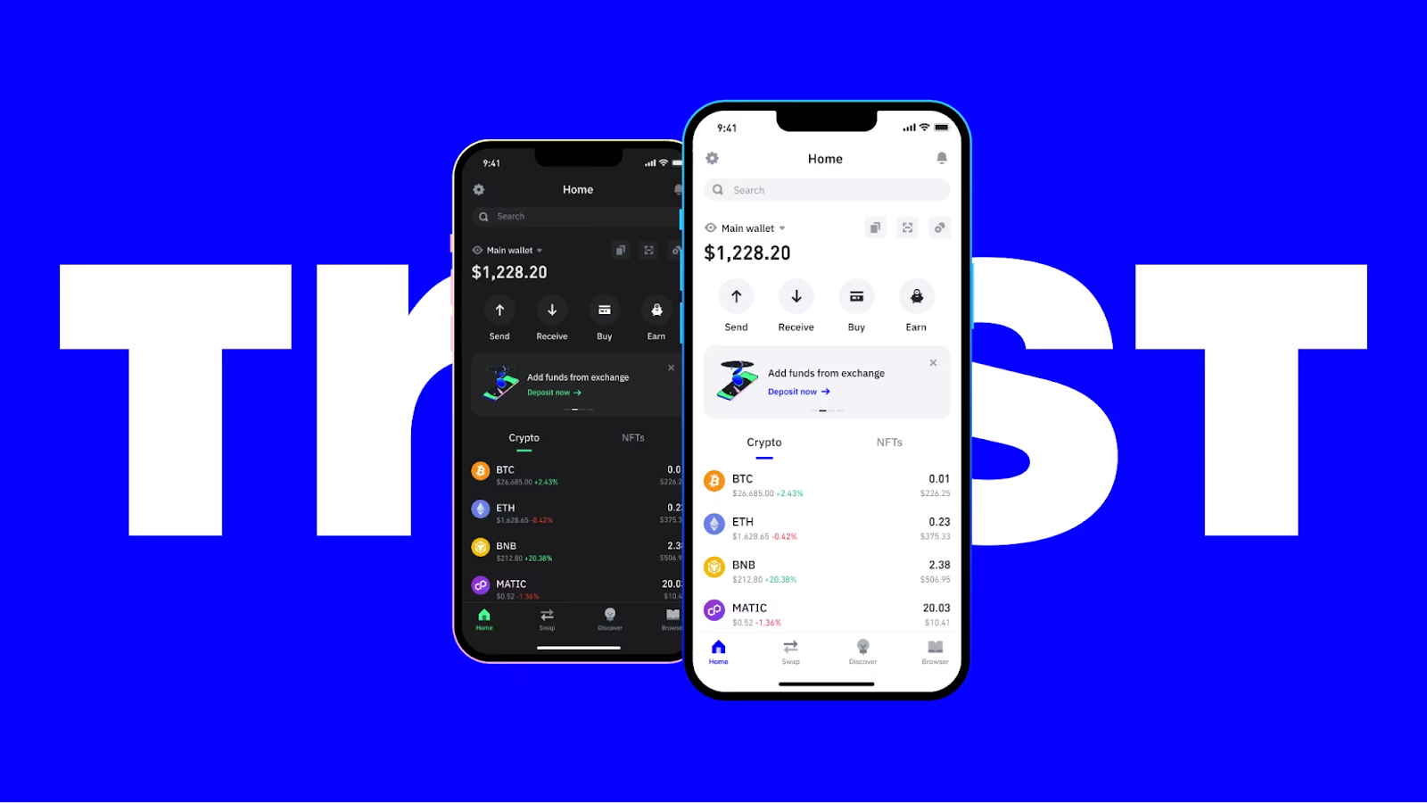 Ứng dụng mobile của Trust Wallet