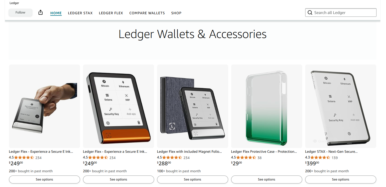 Shop Ledger trên Amazon